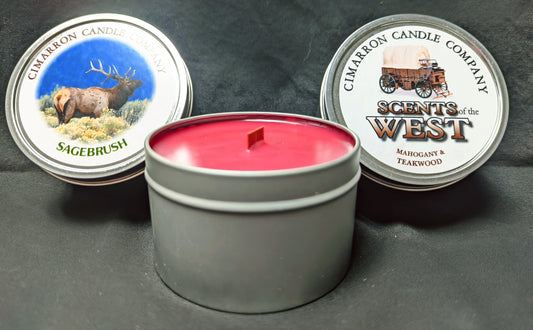8oz lidded tin with gloss top label only